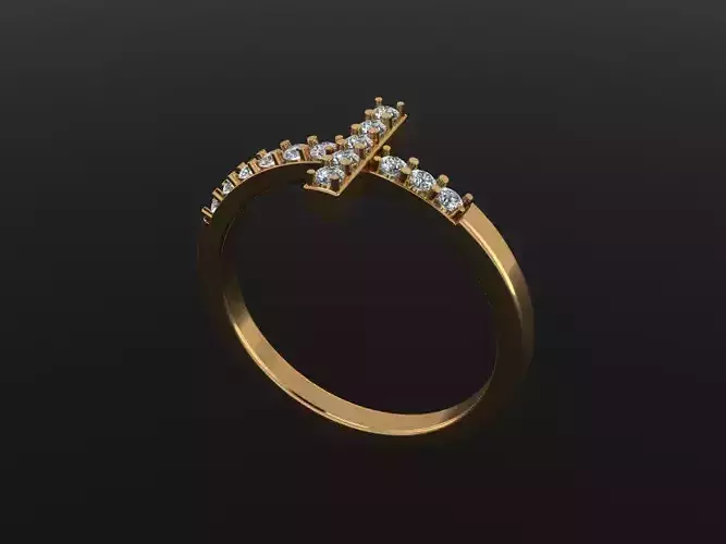 Diamond Cross Band Ring
