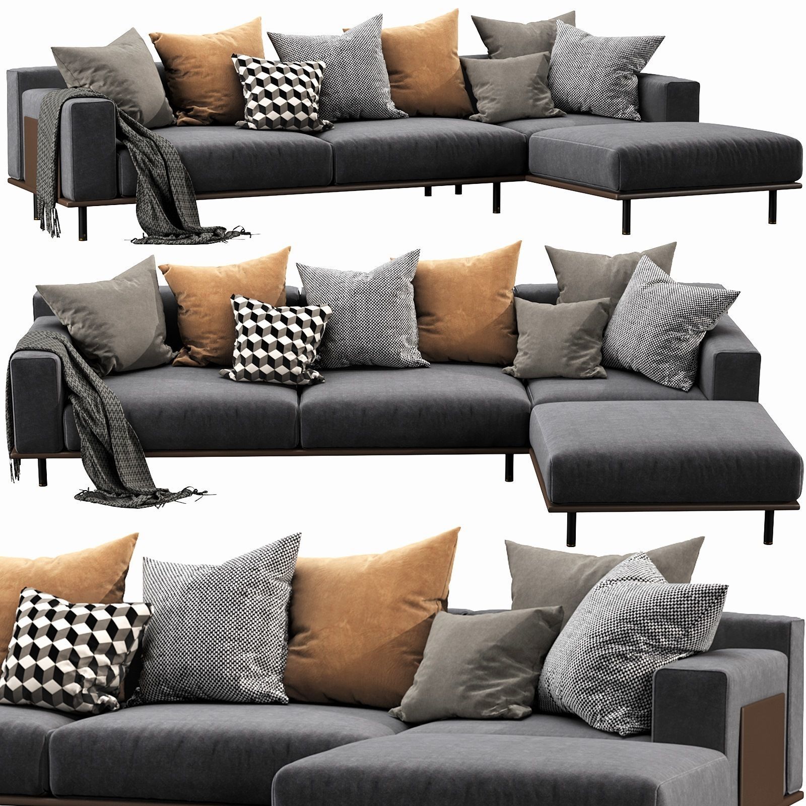 Meridiani TIMOTHY KUOIO chaise lounge 3D model_2