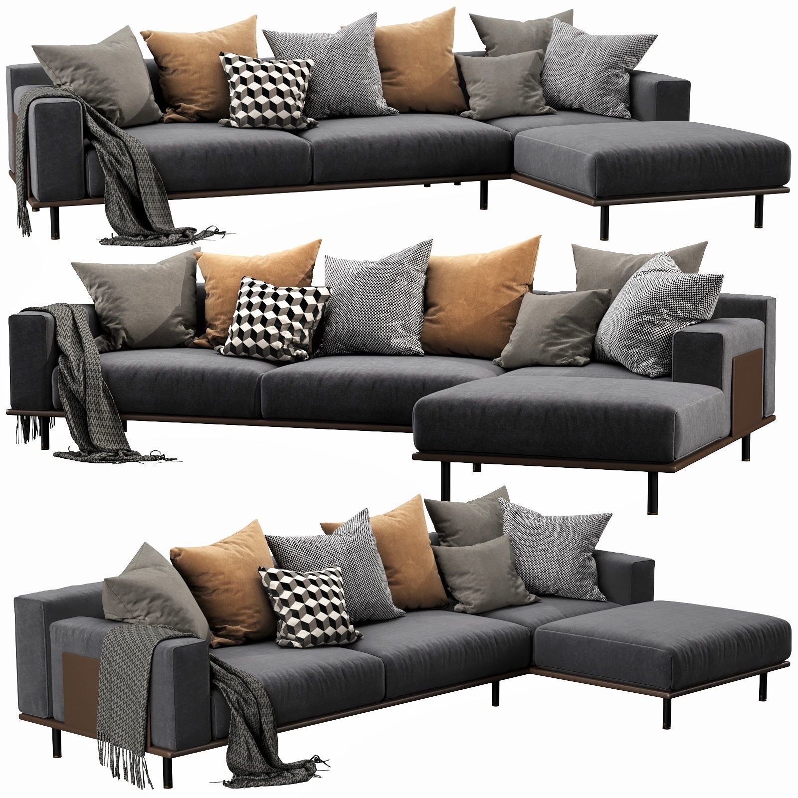 Meridiani TIMOTHY KUOIO chaise lounge 3D model_4