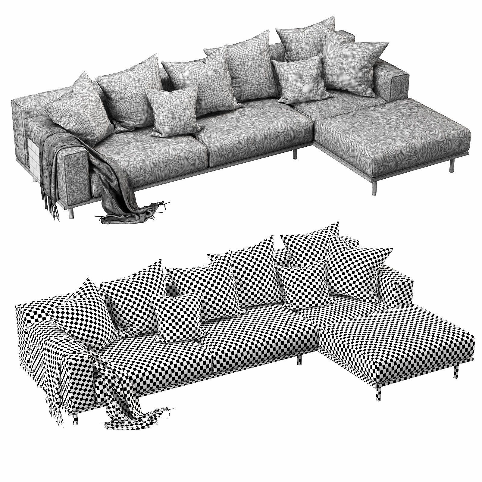 Meridiani TIMOTHY KUOIO chaise lounge 3D model_1