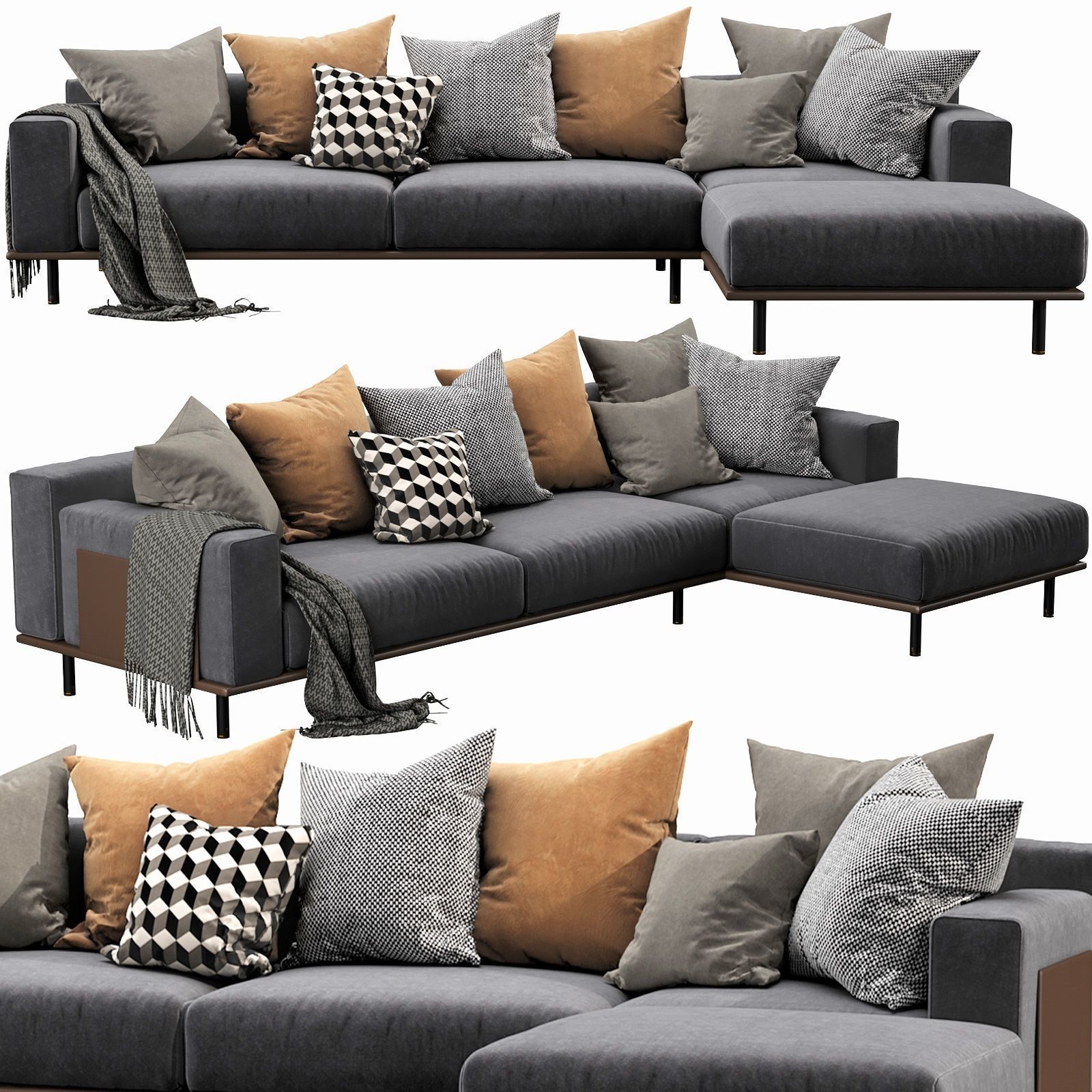 Meridiani TIMOTHY KUOIO chaise lounge 3D model_3