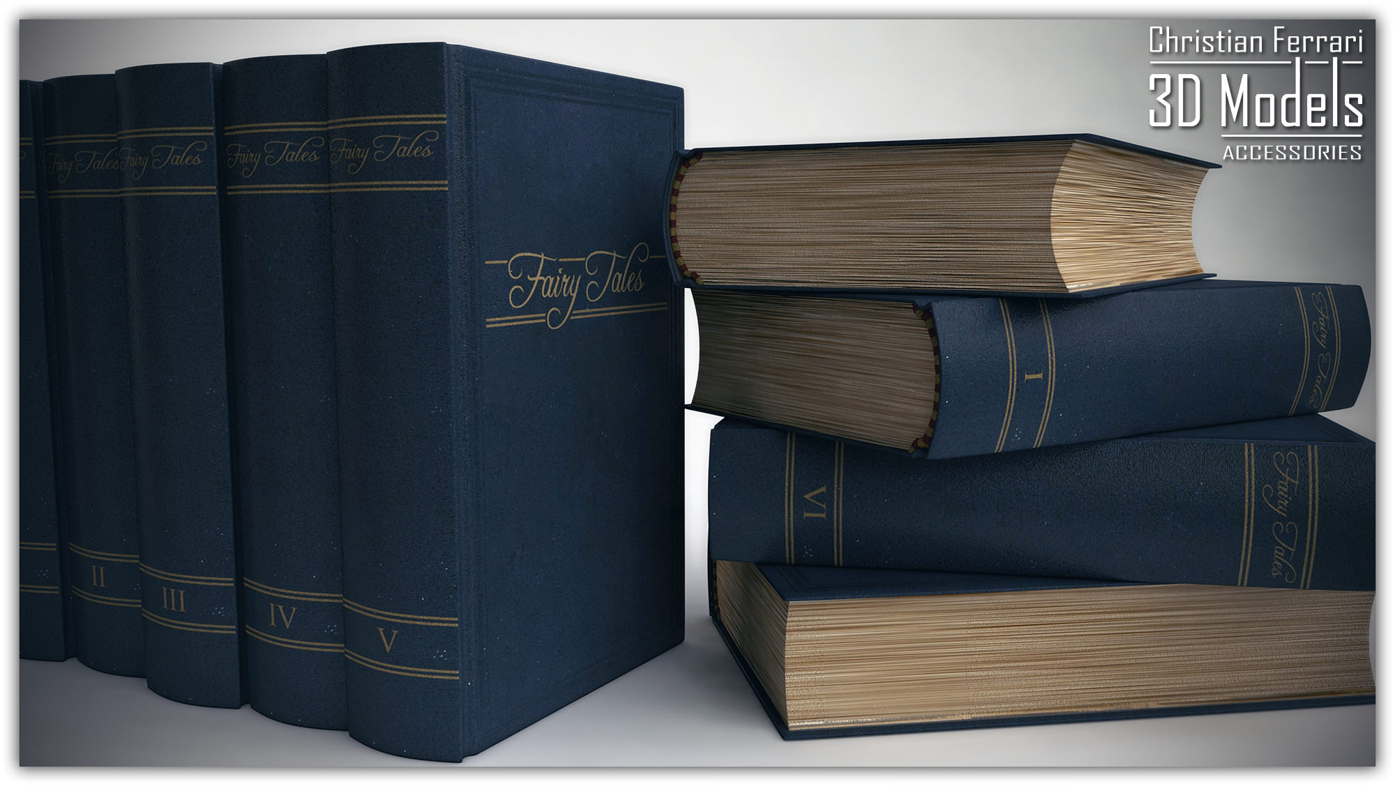 Book customizable 3D model_4