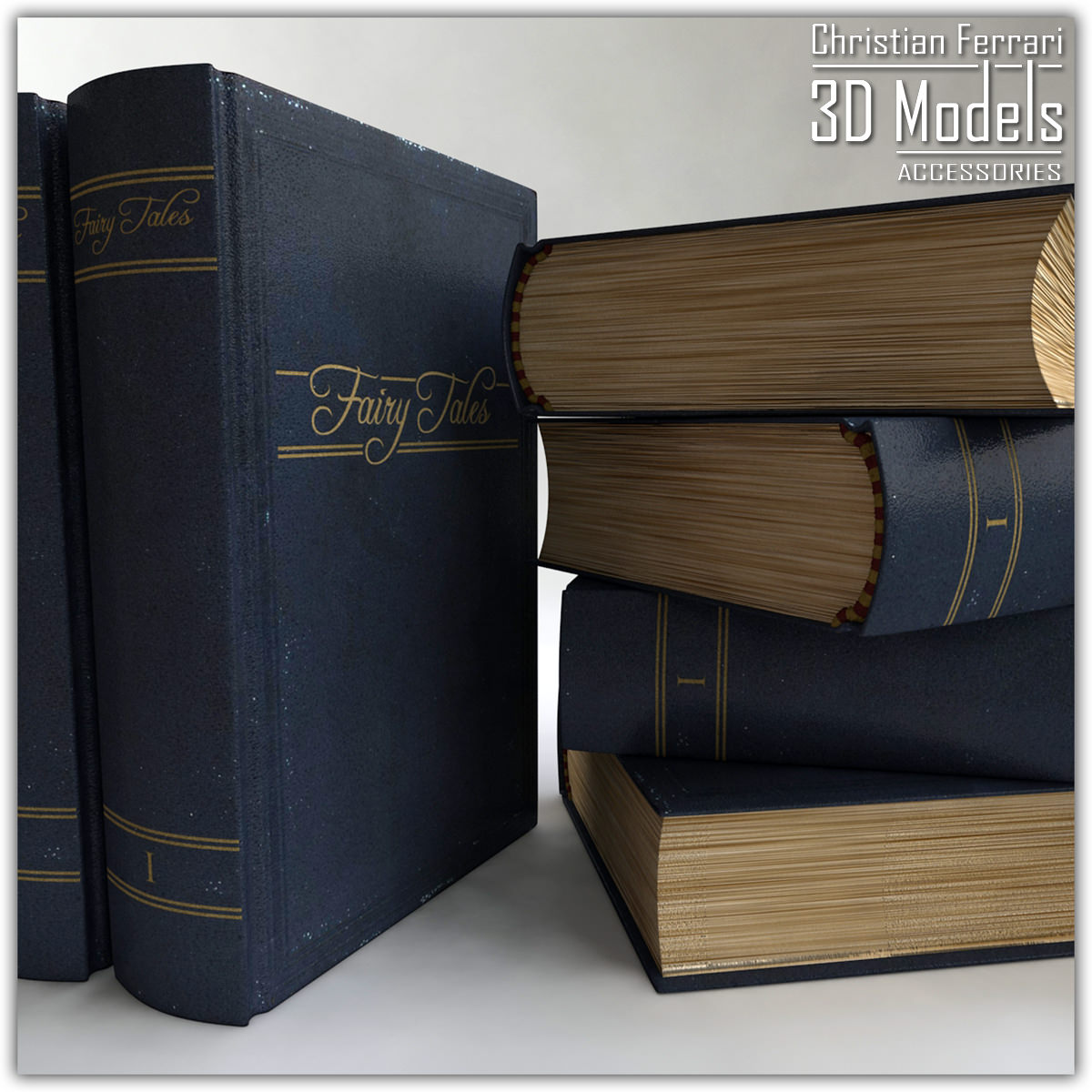 Book customizable 3D model_3
