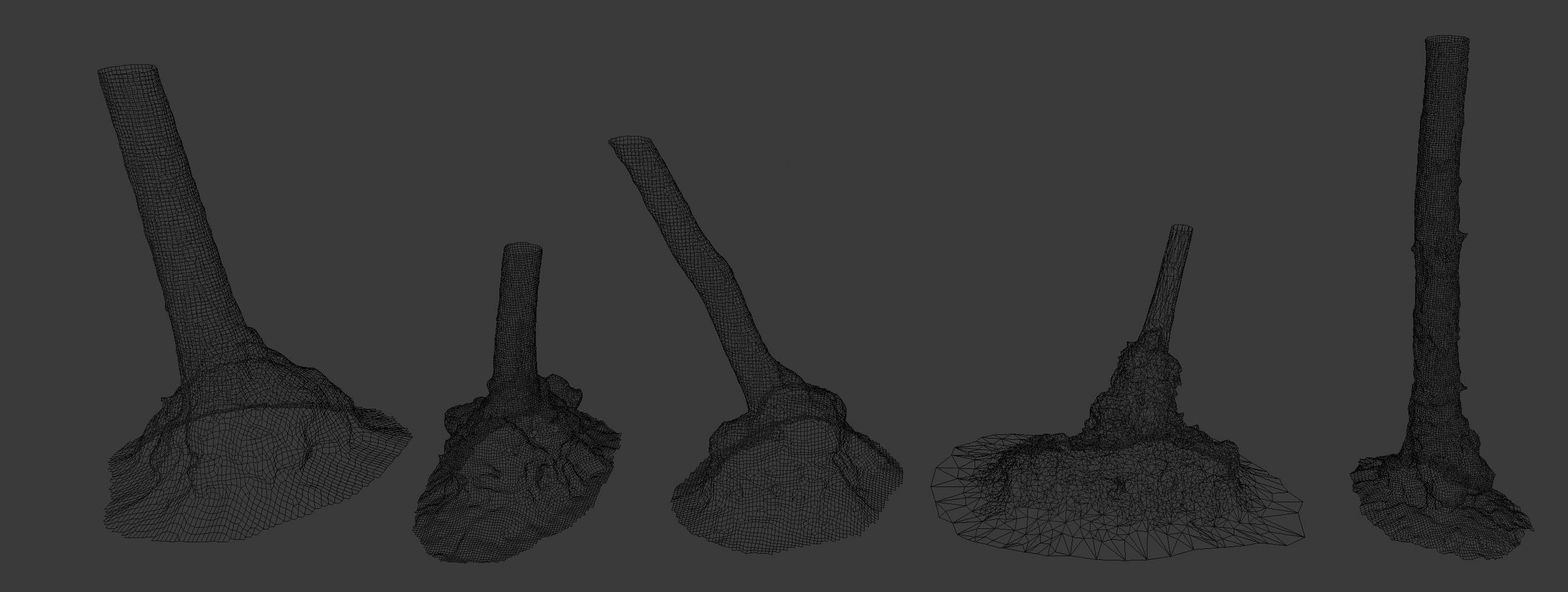 Mossy Tree trunks- Processed Scans PBR 4K Low-poly 3D model_7