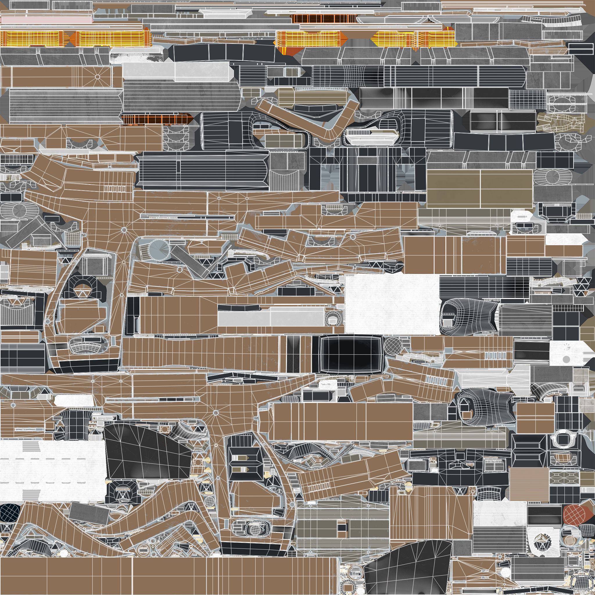 Cyberpunk Pistol Low-poly 3D model_7