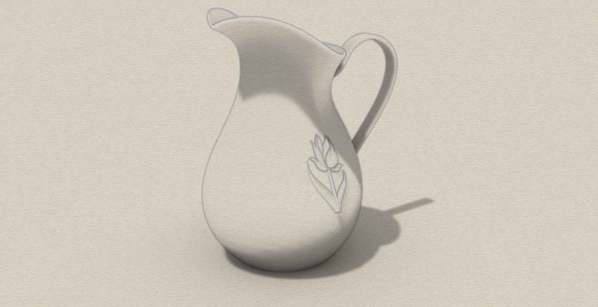 glass and ceramic pitcher 3D model_8