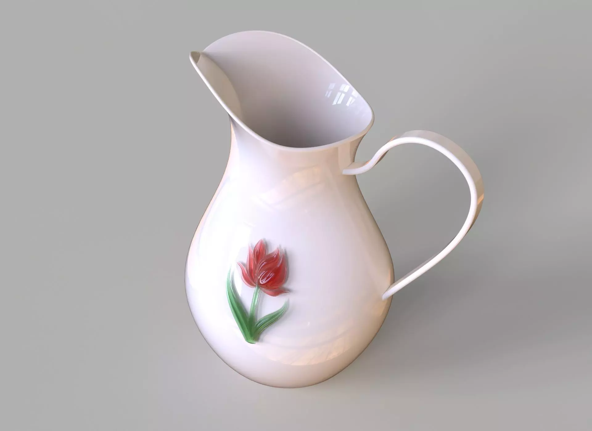 glass and ceramic pitcher 3D model_0