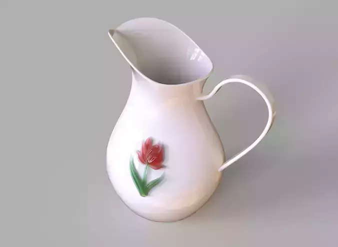 glass and ceramic pitcher 3D model