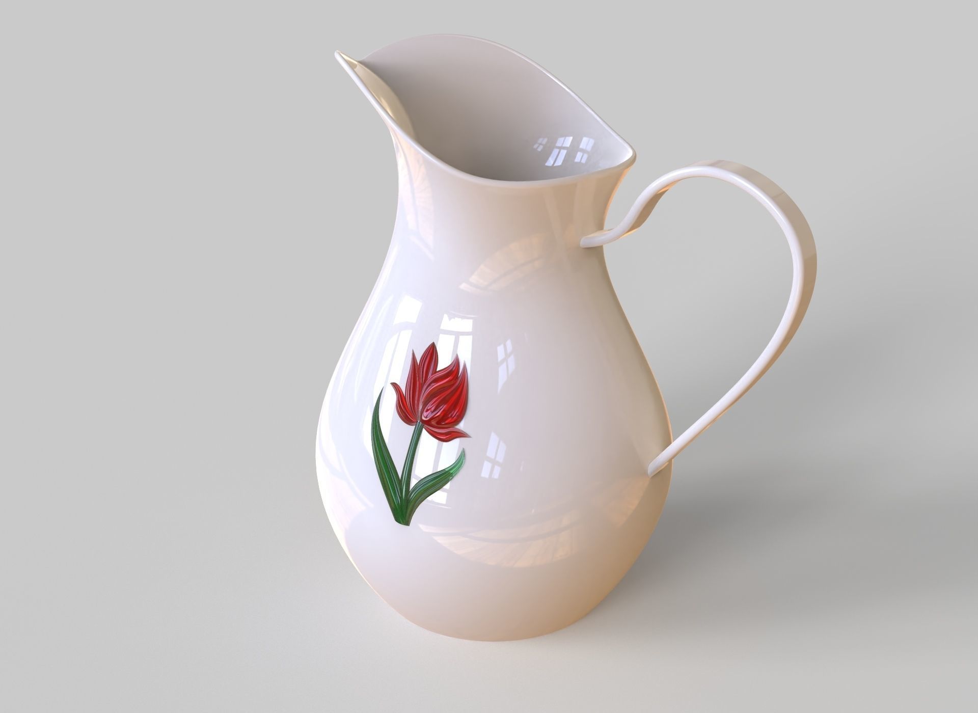 glass and ceramic pitcher 3D model_2
