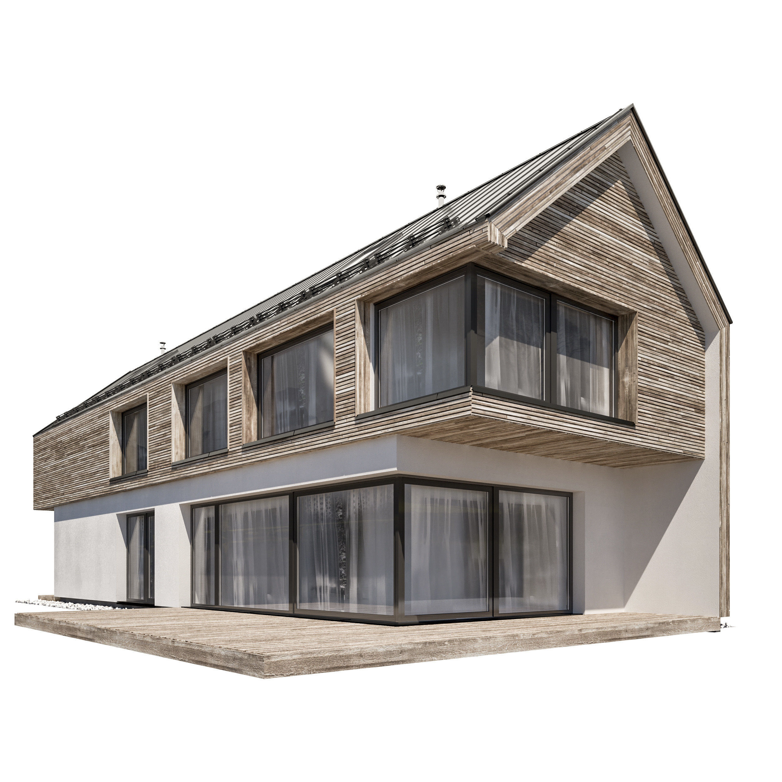 Modern house 02 3D model_1
