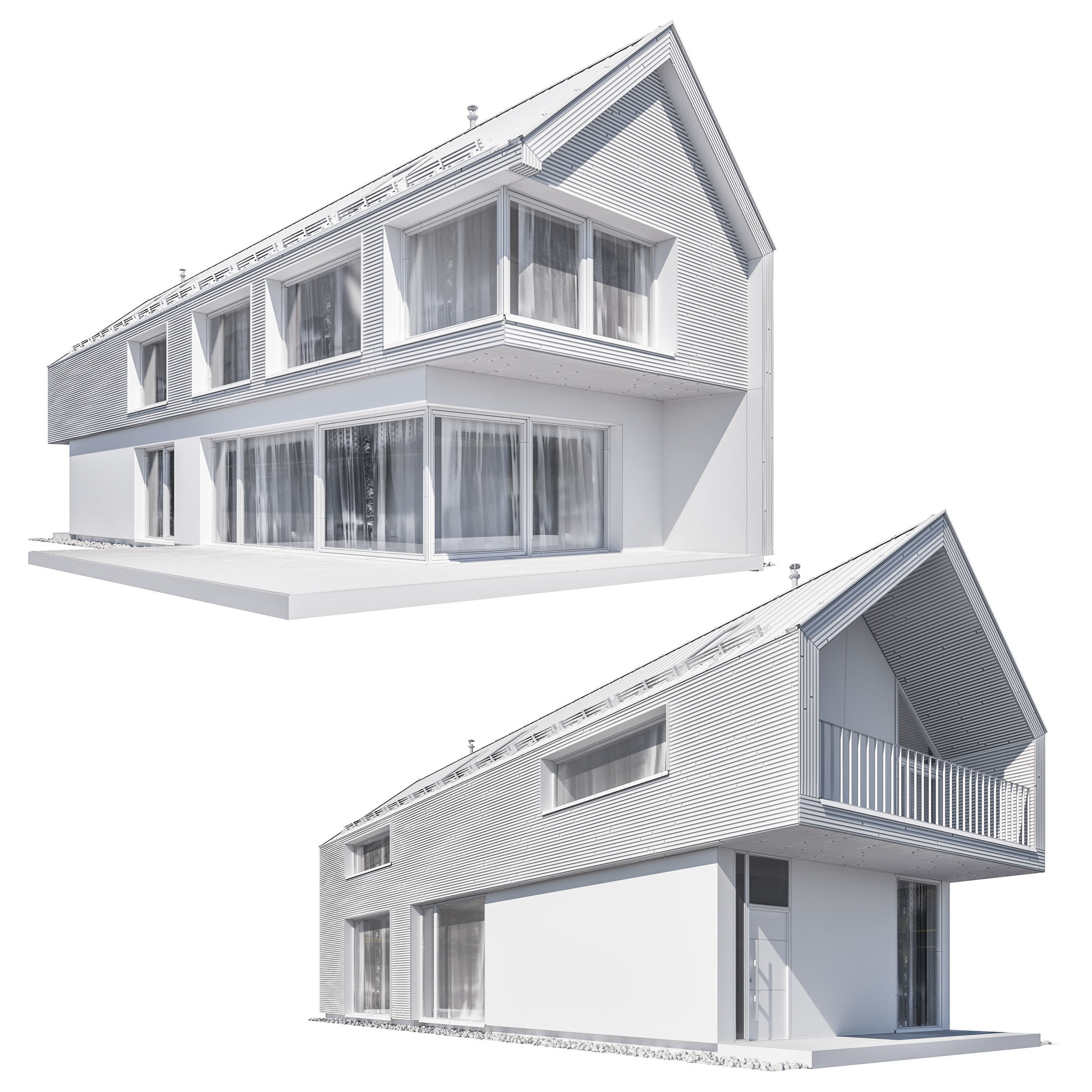 Modern house 02 3D model_4