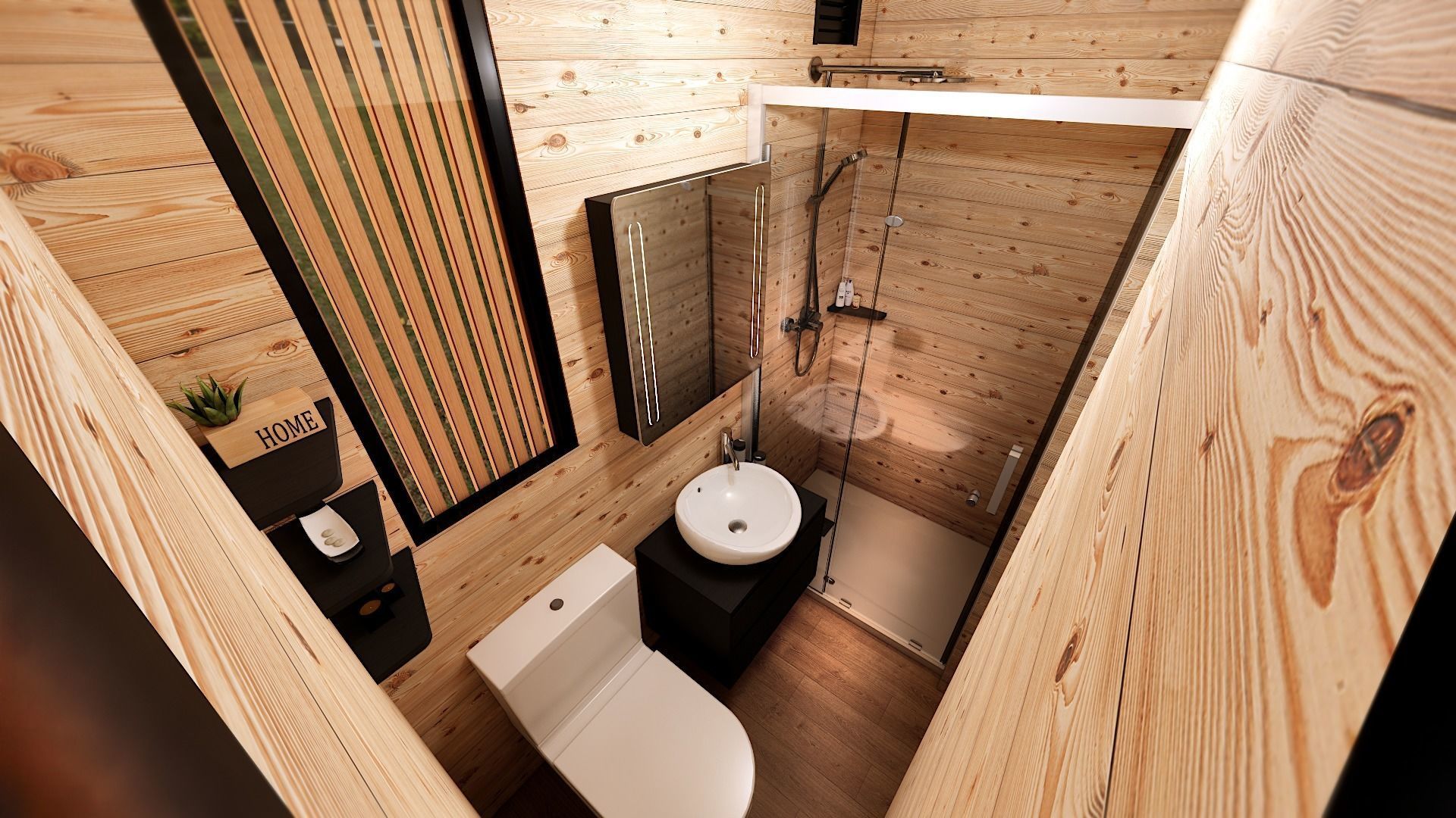 house on wheels tiny house on 20ft Low-poly 3D model_5