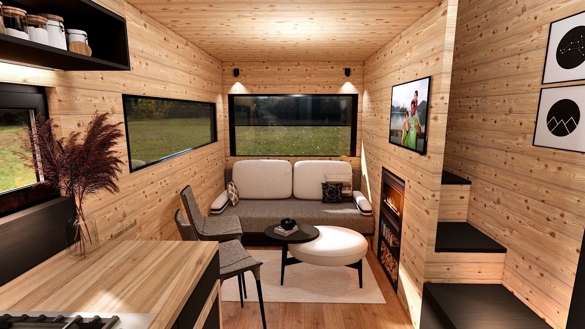 house on wheels tiny house on 20ft Low-poly 3D model_4