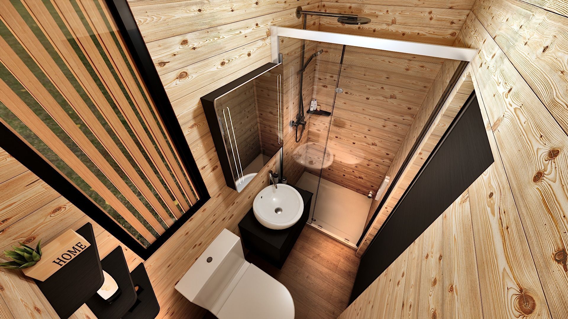 house on wheels tiny house on 20ft Low-poly 3D model_15