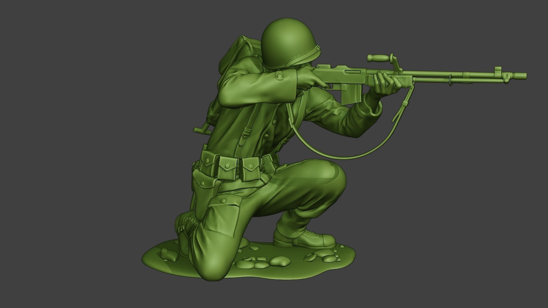 American soldier ww2 Shoot Cover A10 3D print model_9