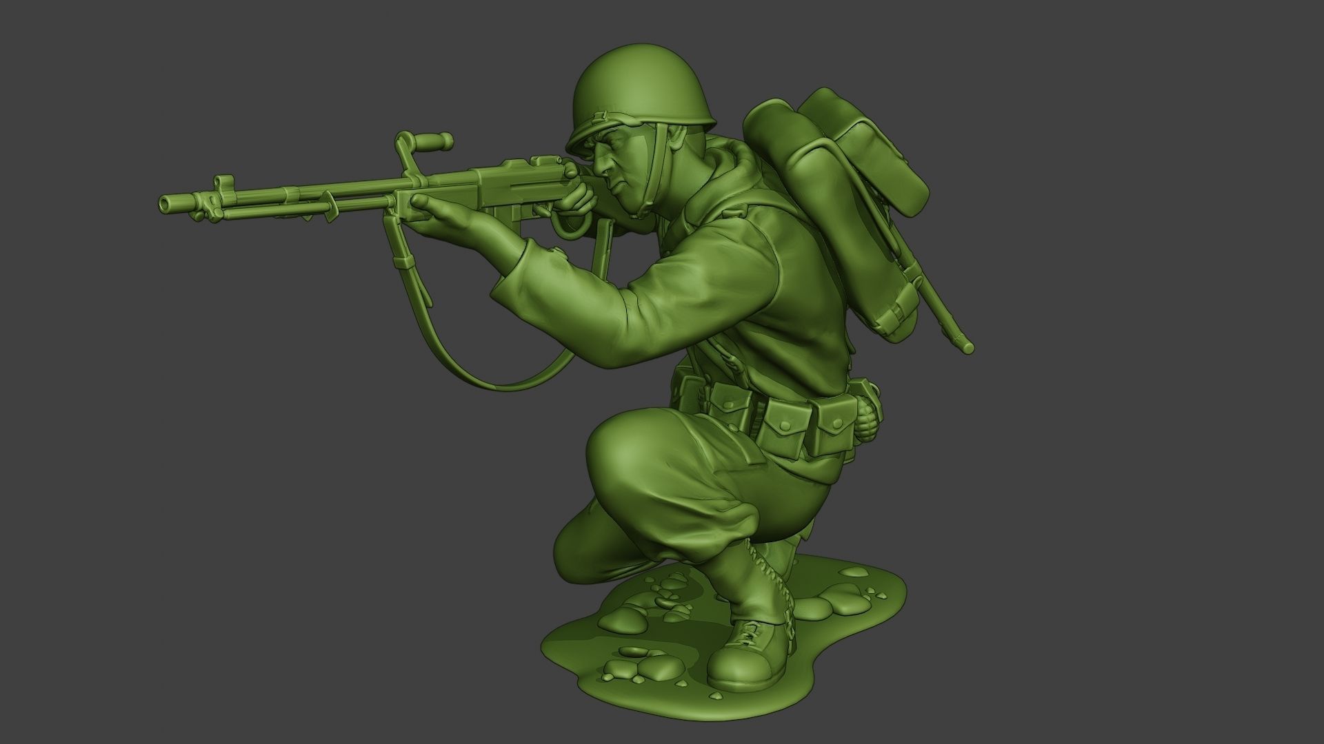 American soldier ww2 Shoot Cover A10 3D print model_2