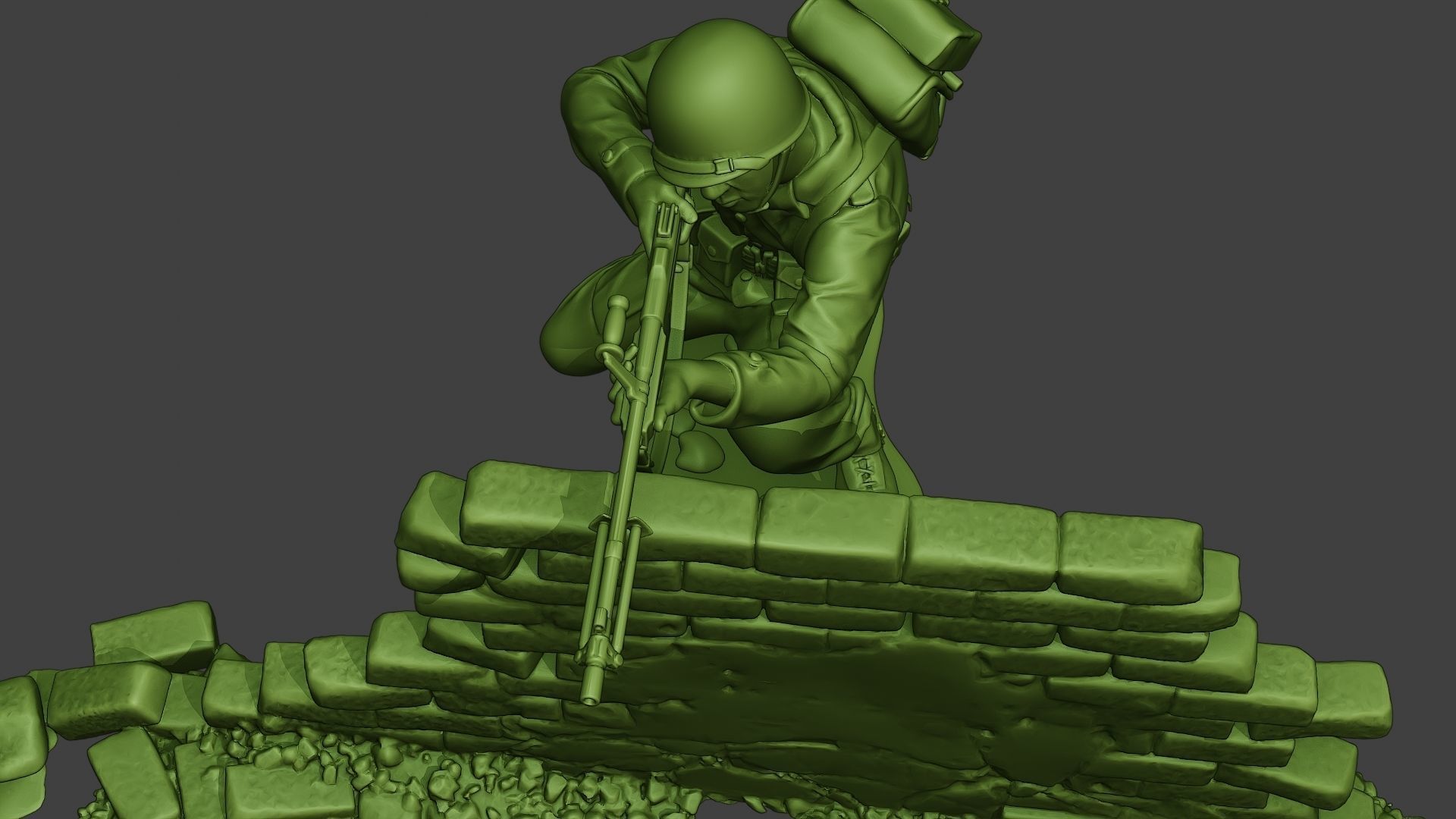 American soldier ww2 Shoot Cover A10 3D print model_14
