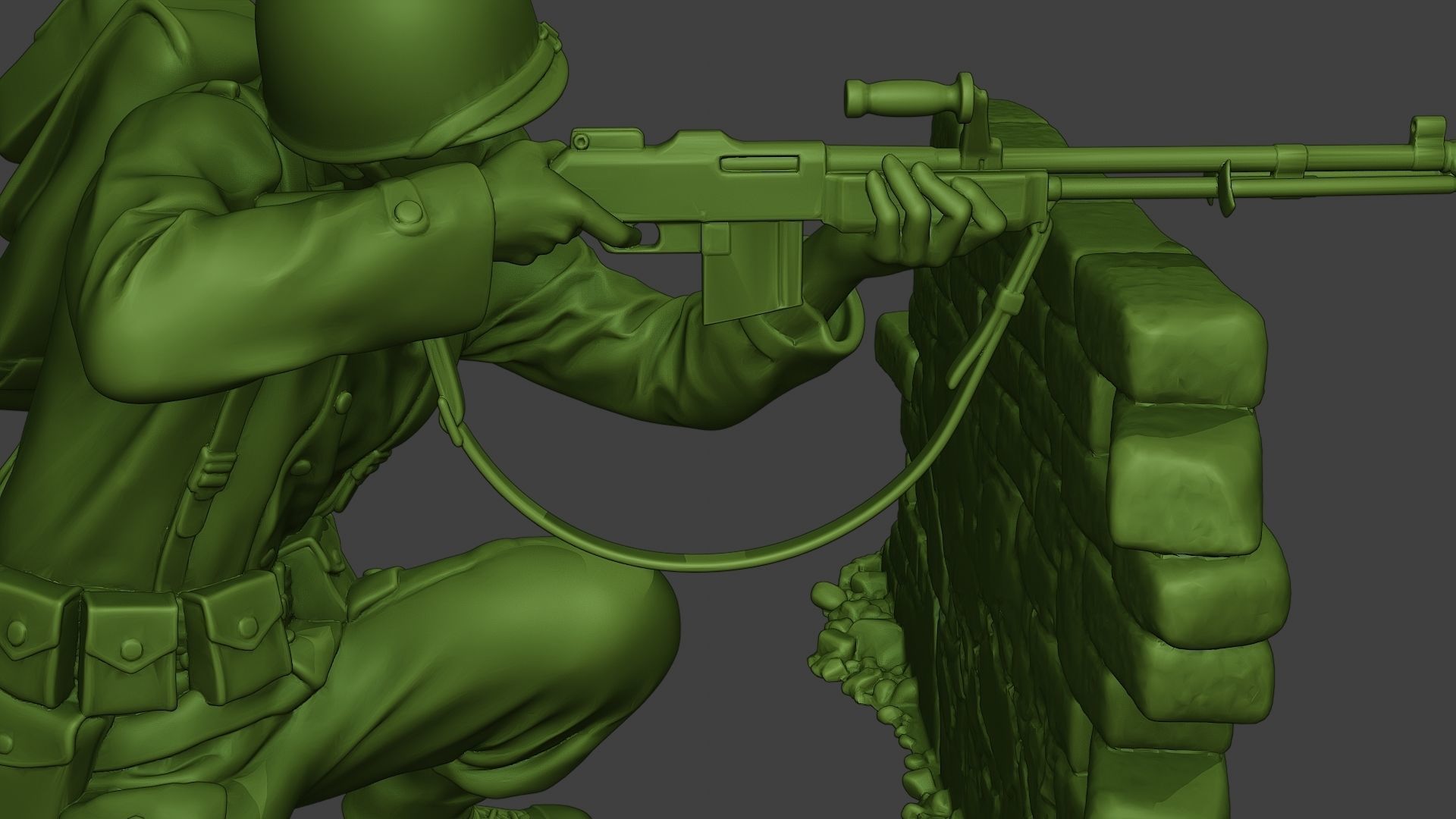 American soldier ww2 Shoot Cover A10 3D print model_20