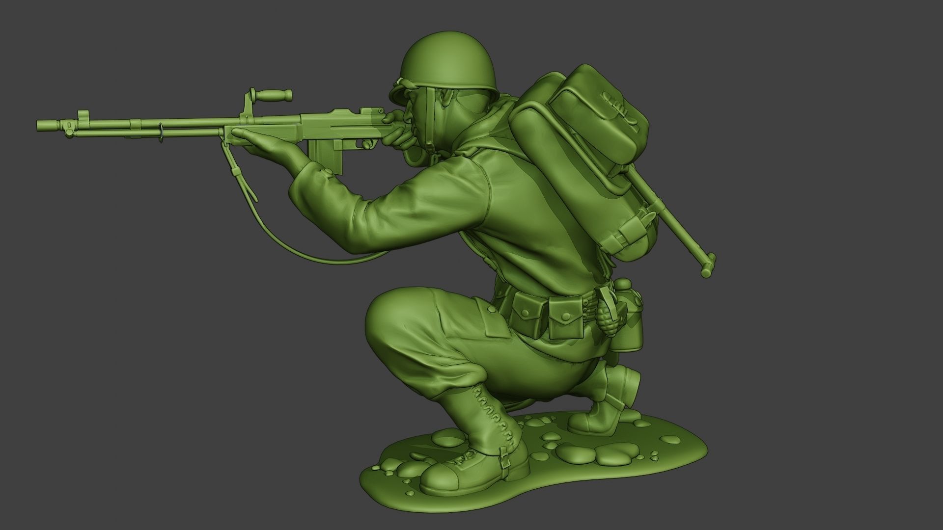 American soldier ww2 Shoot Cover A10 3D print model_3