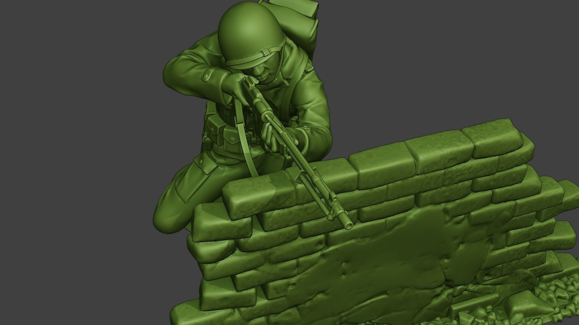 American soldier ww2 Shoot Cover A10 3D print model_19