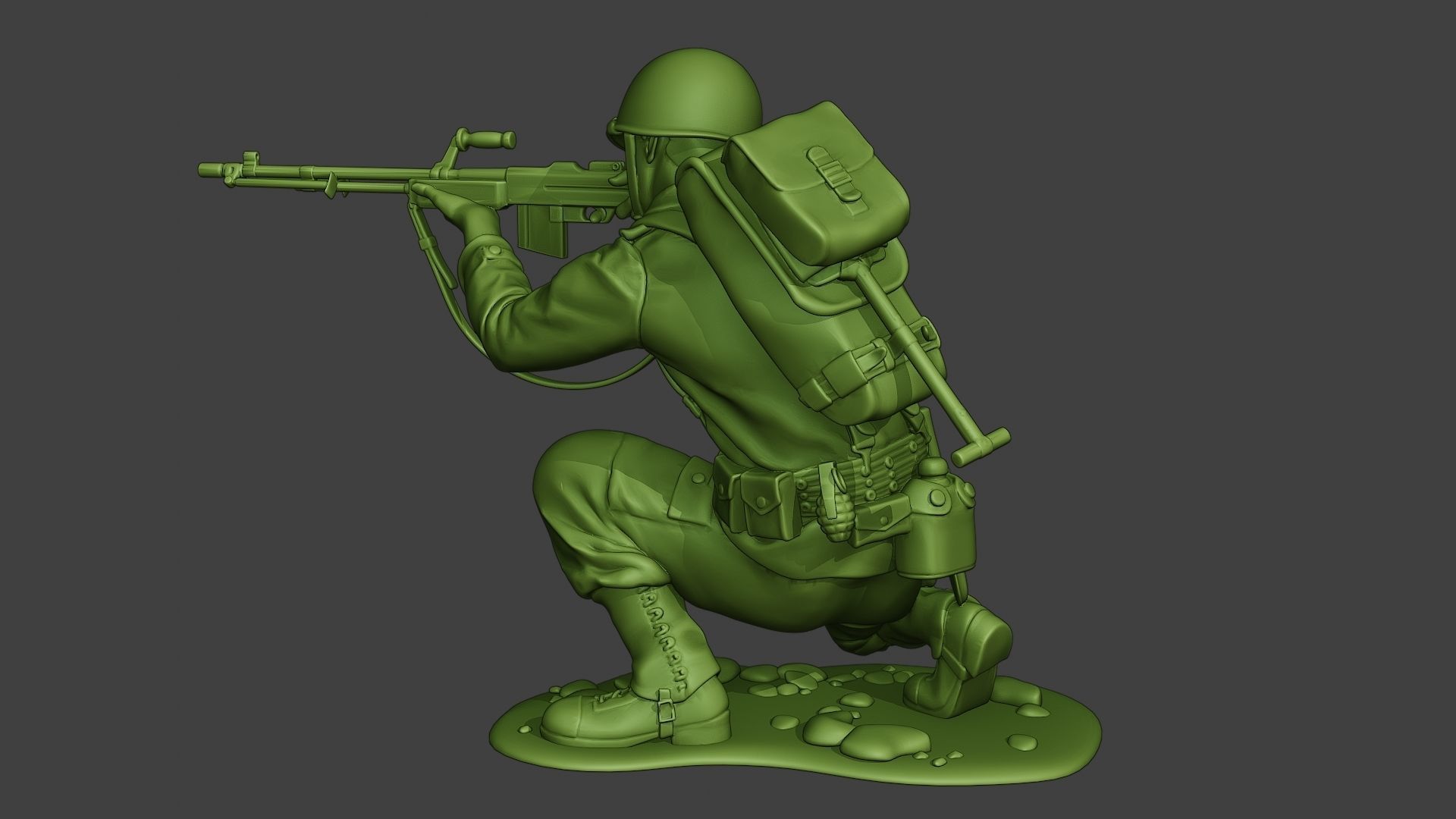 American soldier ww2 Shoot Cover A10 3D print model_4