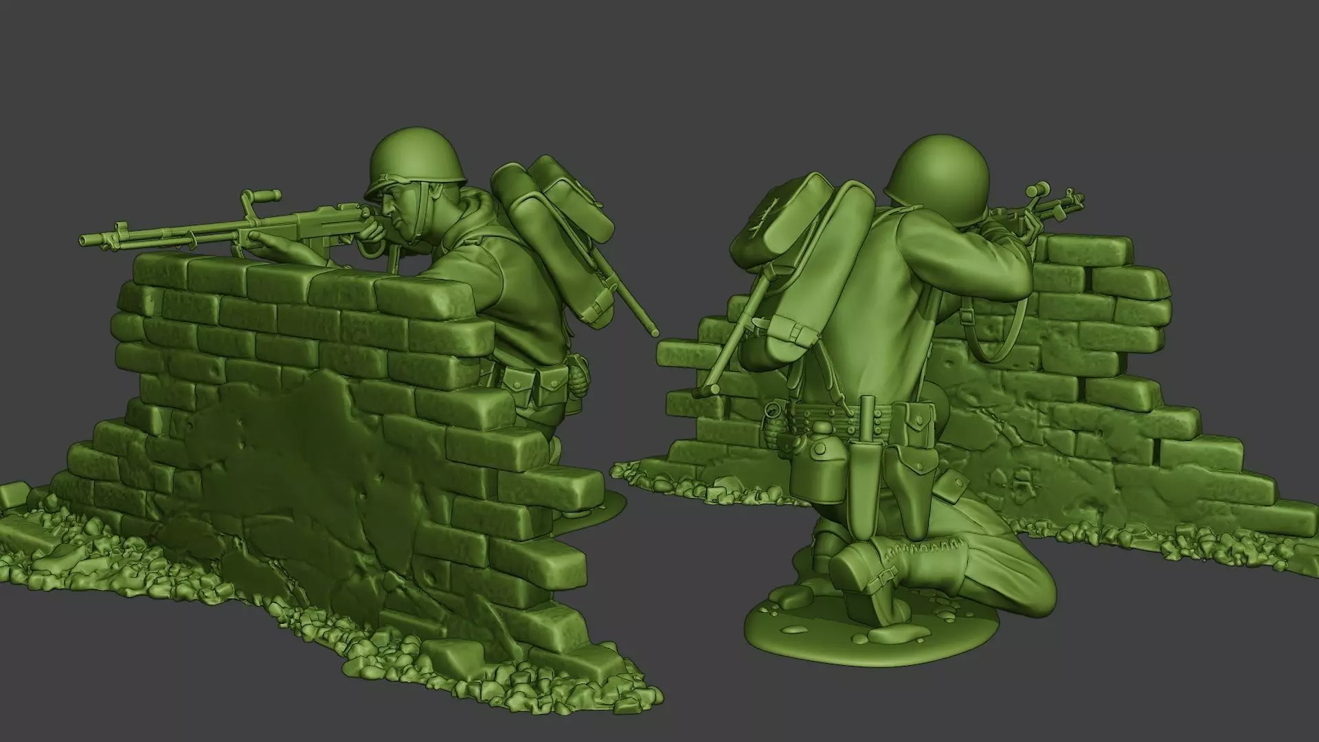 American soldier ww2 Shoot Cover A10 3D print model_0