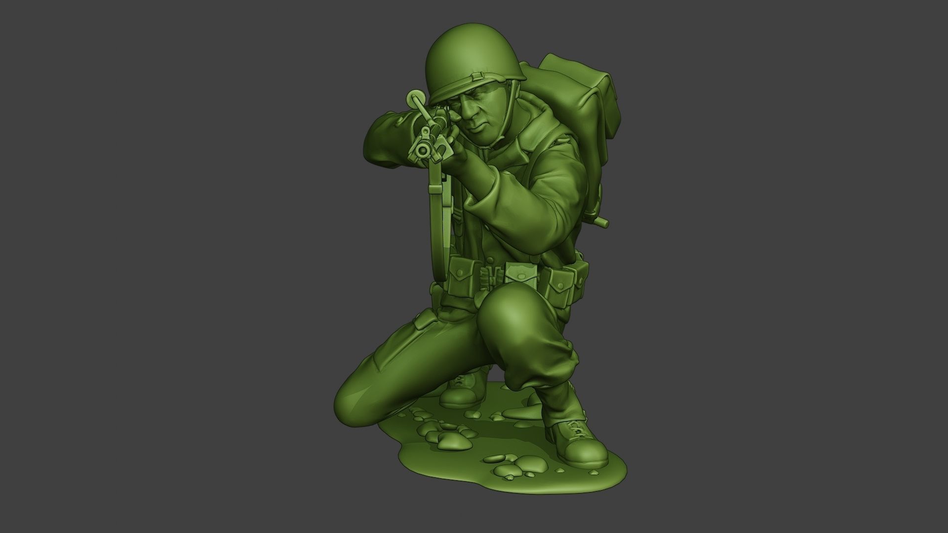 American soldier ww2 Shoot Cover A10 3D print model_11