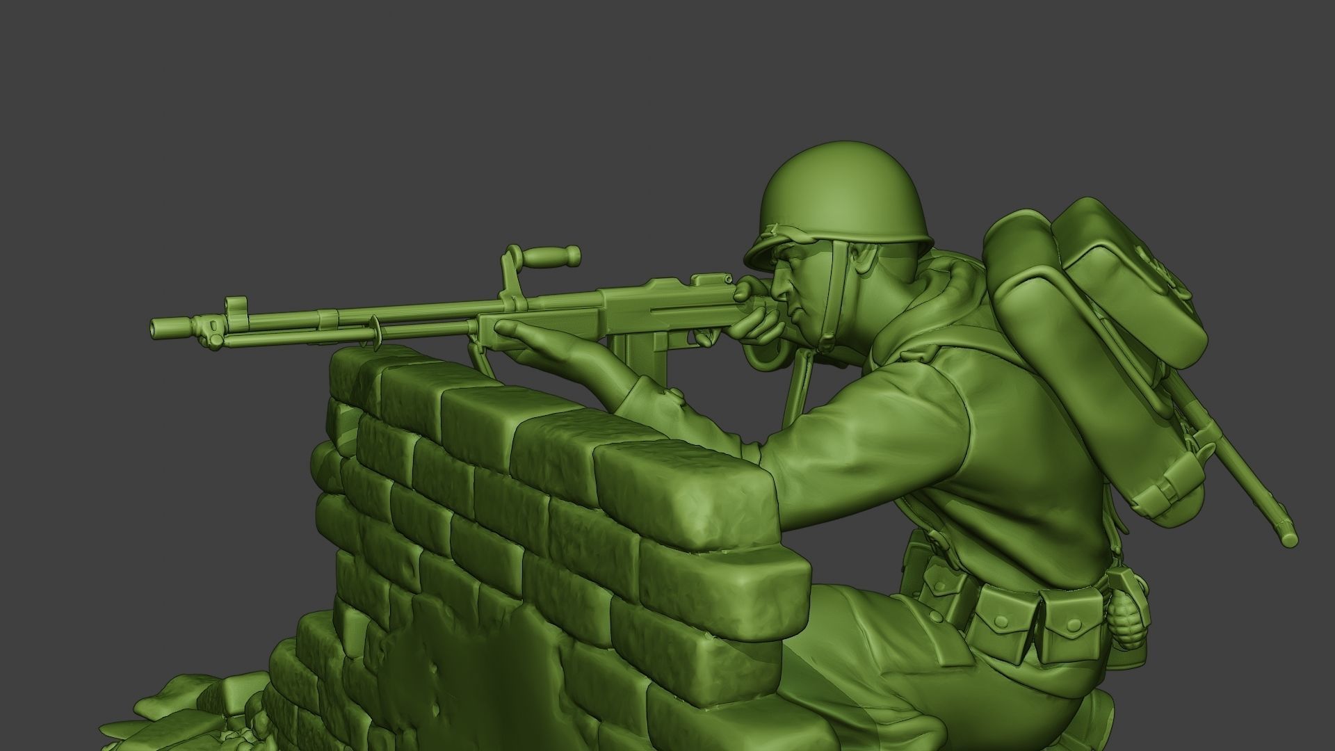 American soldier ww2 Shoot Cover A10 3D print model_18