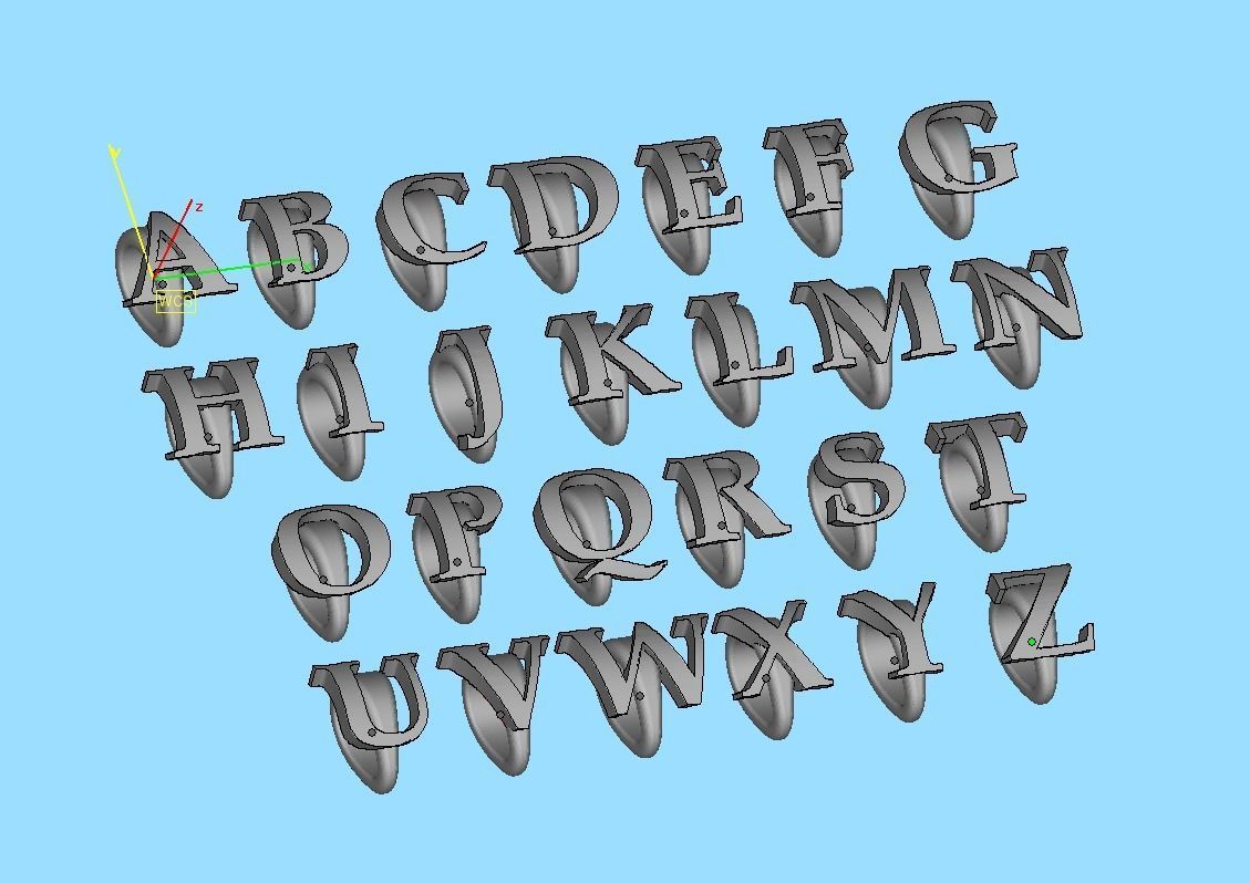 ALPHABET NECKLACE BAILS LETTER LOOPS DESIGN PACKAGE 3dmodels 3D print model_9