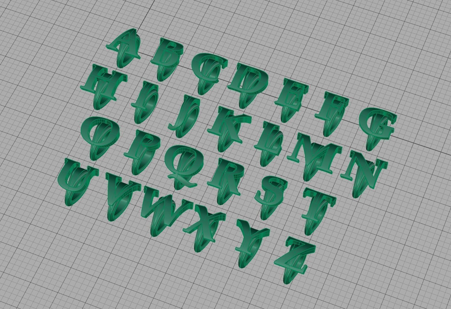 ALPHABET NECKLACE BAILS LETTER LOOPS DESIGN PACKAGE 3dmodels 3D print model_5