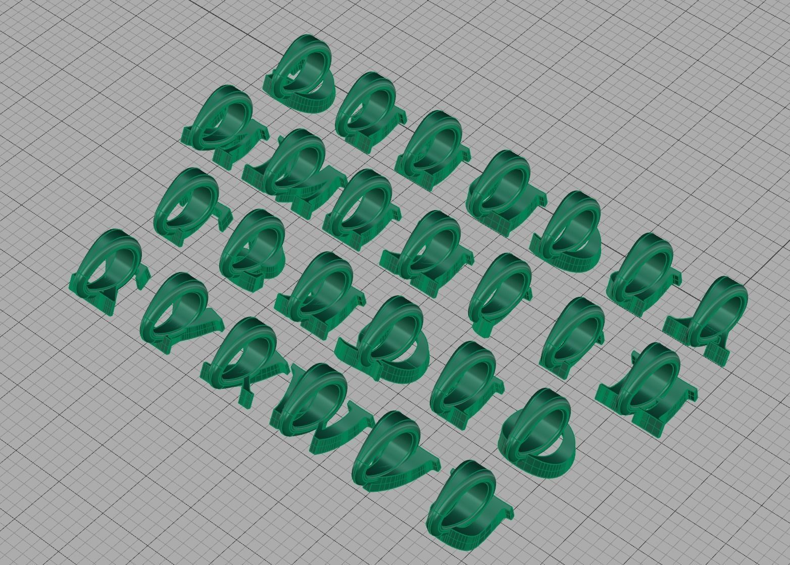 ALPHABET NECKLACE BAILS LETTER LOOPS DESIGN PACKAGE 3dmodels 3D print model_7