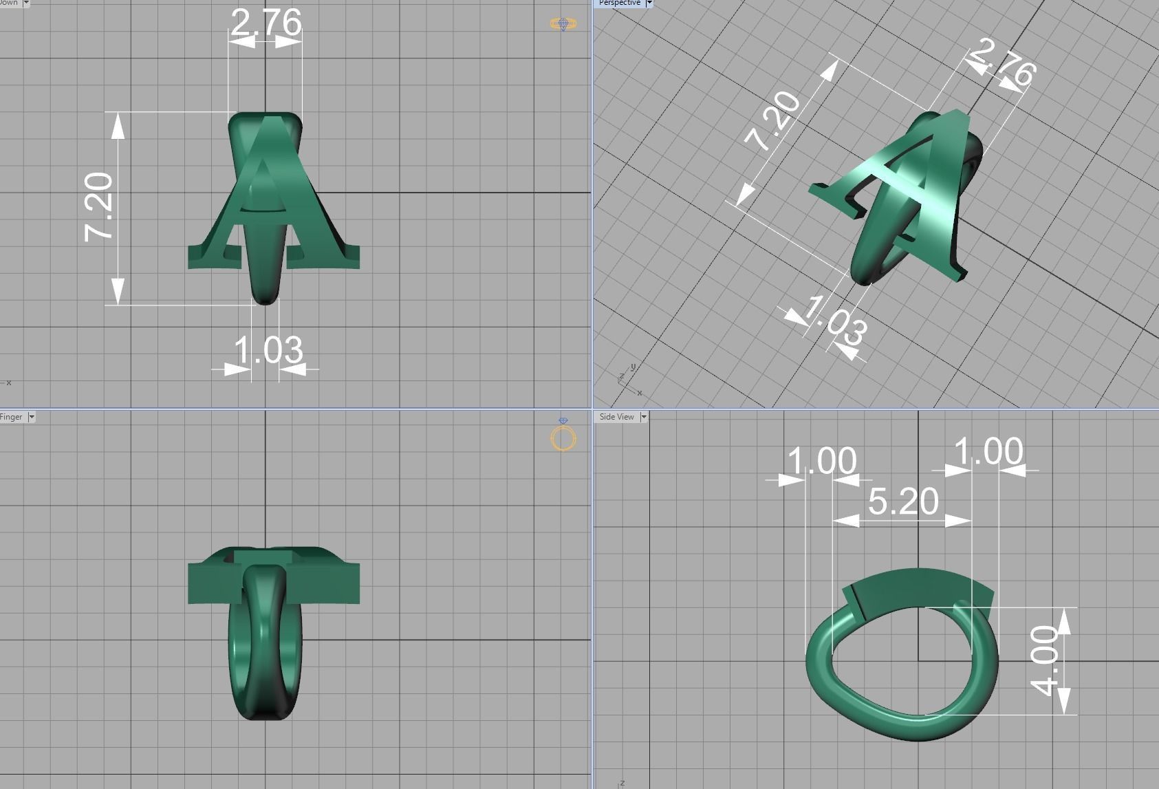 ALPHABET NECKLACE BAILS LETTER LOOPS DESIGN PACKAGE 3dmodels 3D print model_3