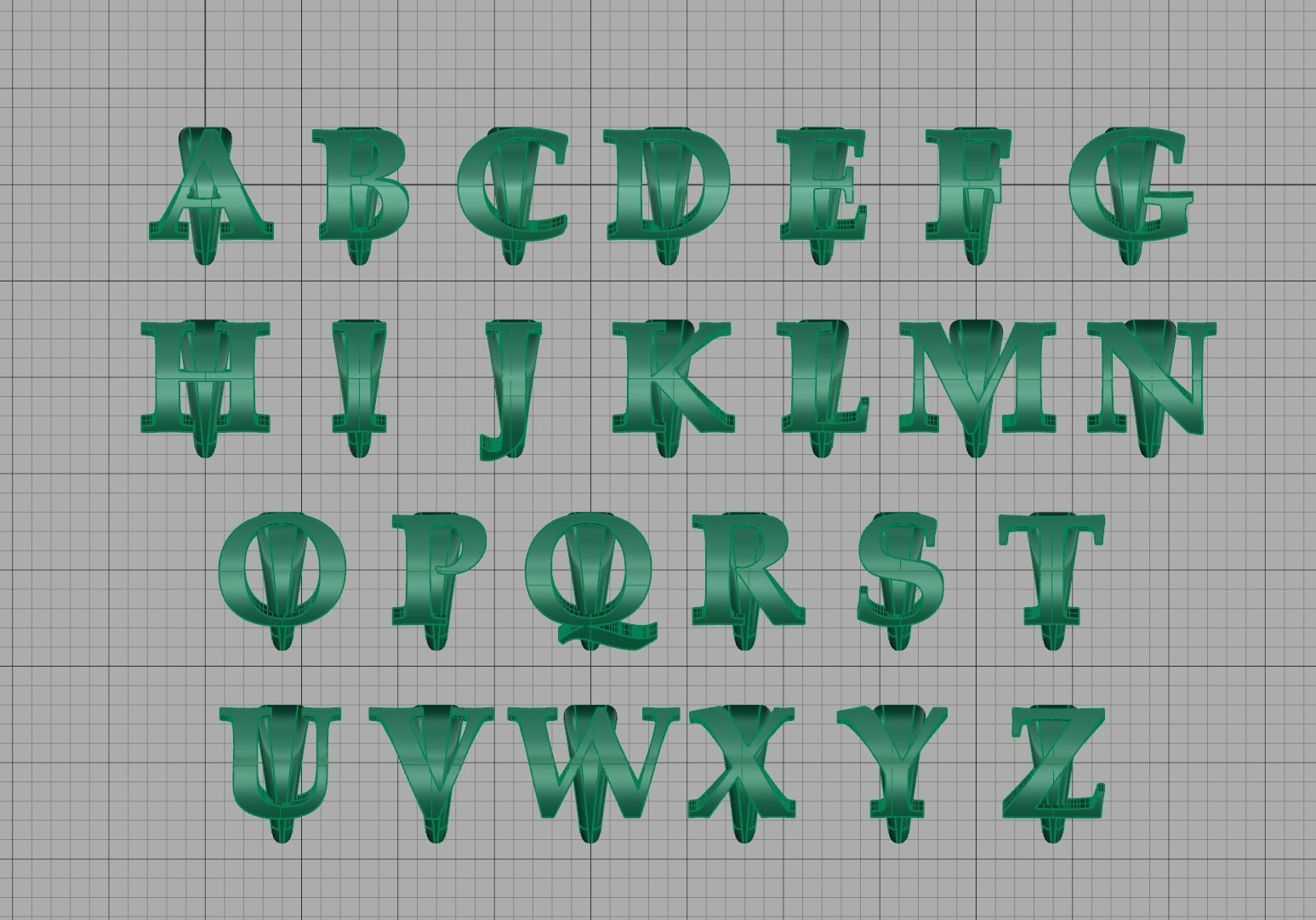 ALPHABET NECKLACE BAILS LETTER LOOPS DESIGN PACKAGE 3dmodels 3D print model_4