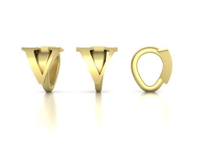 ALPHABET NECKLACE BAILS LETTER LOOPS DESIGN PACKAGE 3dmodels 3D print model_26