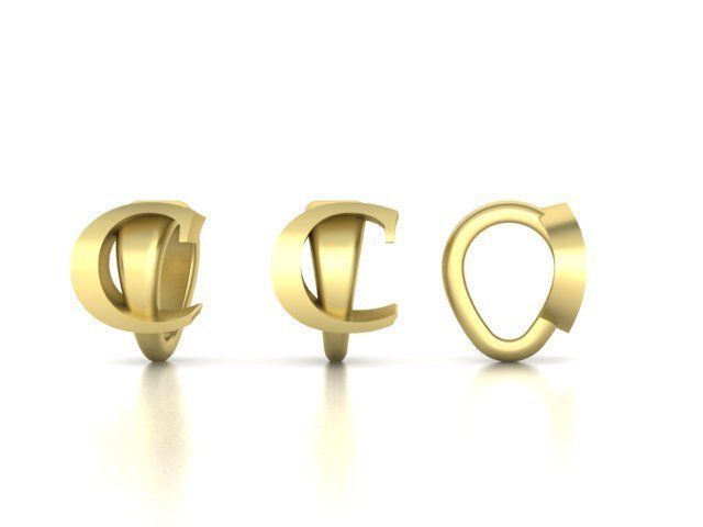 ALPHABET NECKLACE BAILS LETTER LOOPS DESIGN PACKAGE 3dmodels 3D print model_33