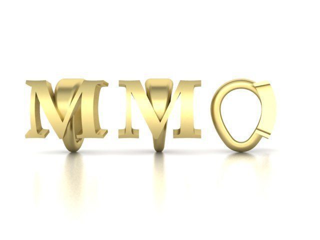 ALPHABET NECKLACE BAILS LETTER LOOPS DESIGN PACKAGE 3dmodels 3D print model_18