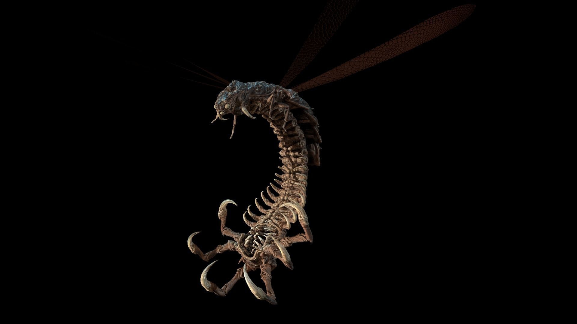 Flying Bug 7 Low-poly 3D model_3