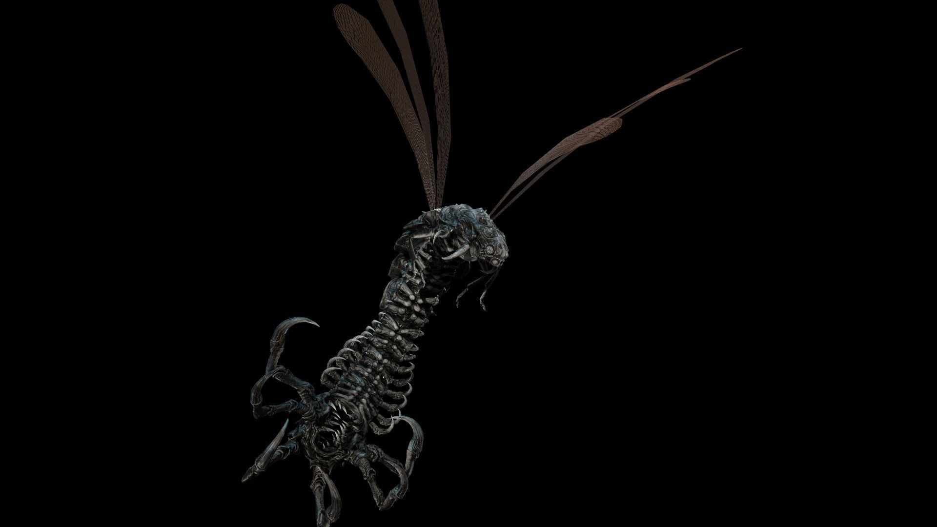 Flying Bug 7 Low-poly 3D model_4