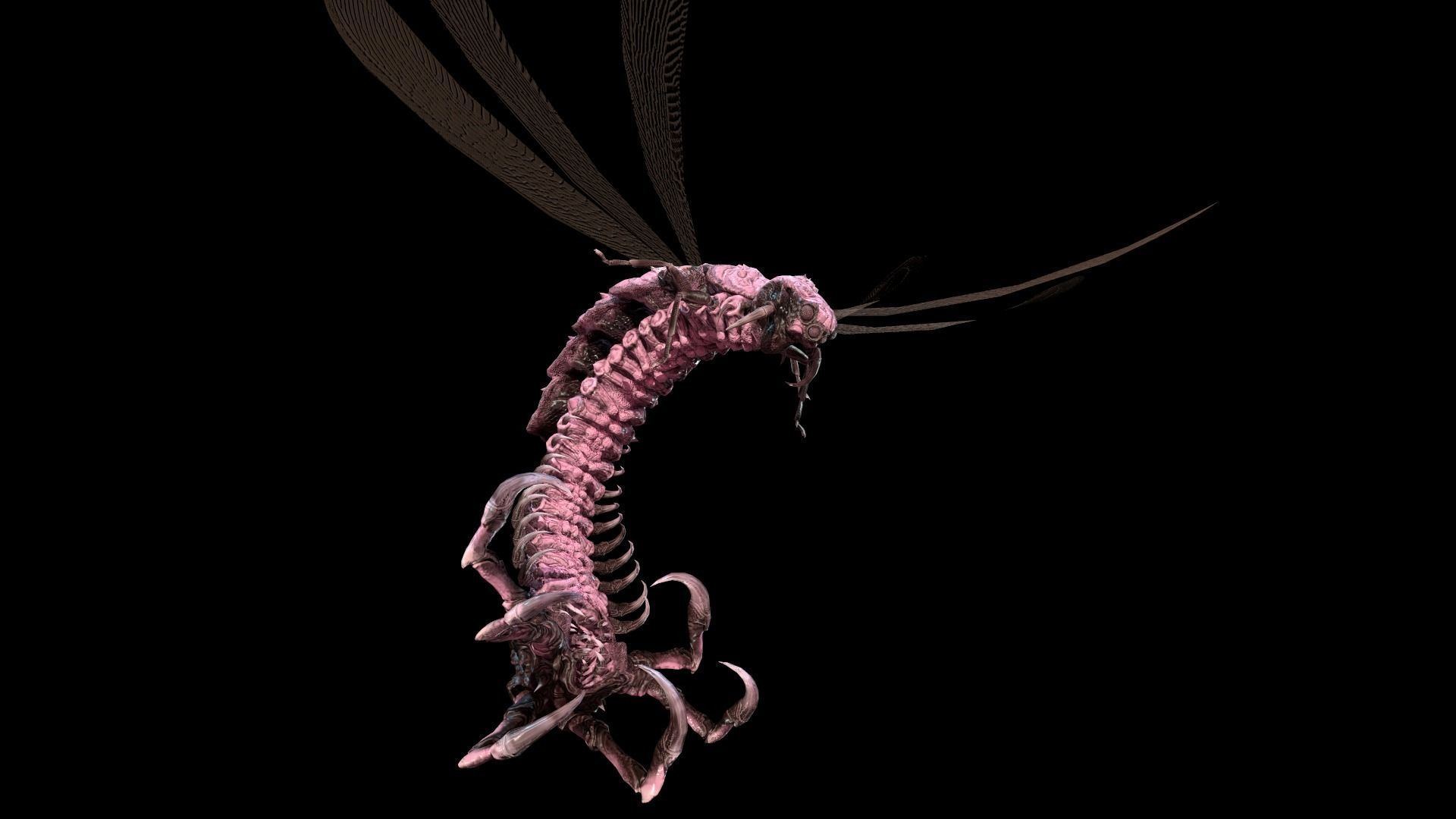 Flying Bug 7 Low-poly 3D model_5