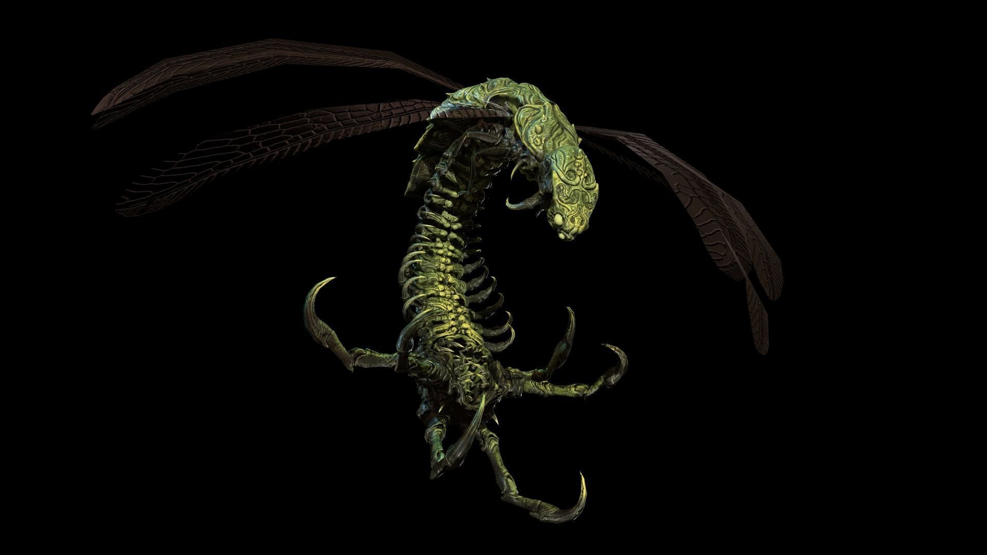 Flying Bug 7 Low-poly 3D model_6