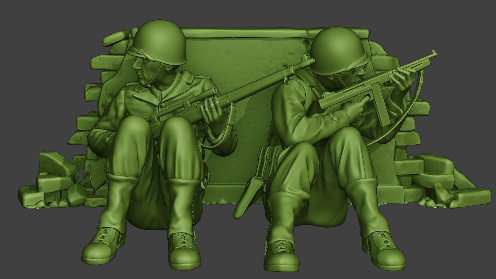 American soldiers ww2 Pack A10 3D print model_6
