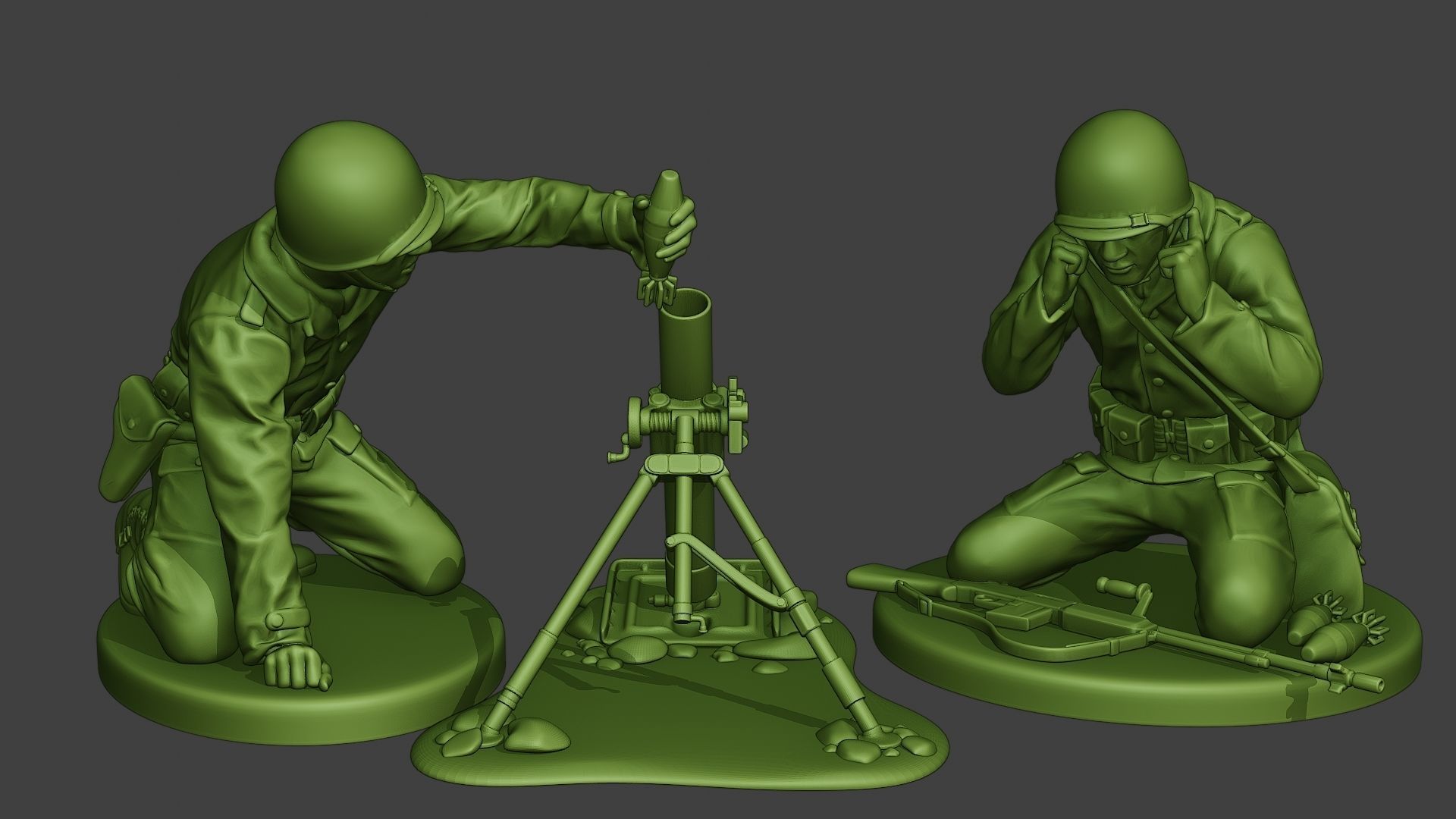 American soldiers ww2 Pack A10 3D print model_7