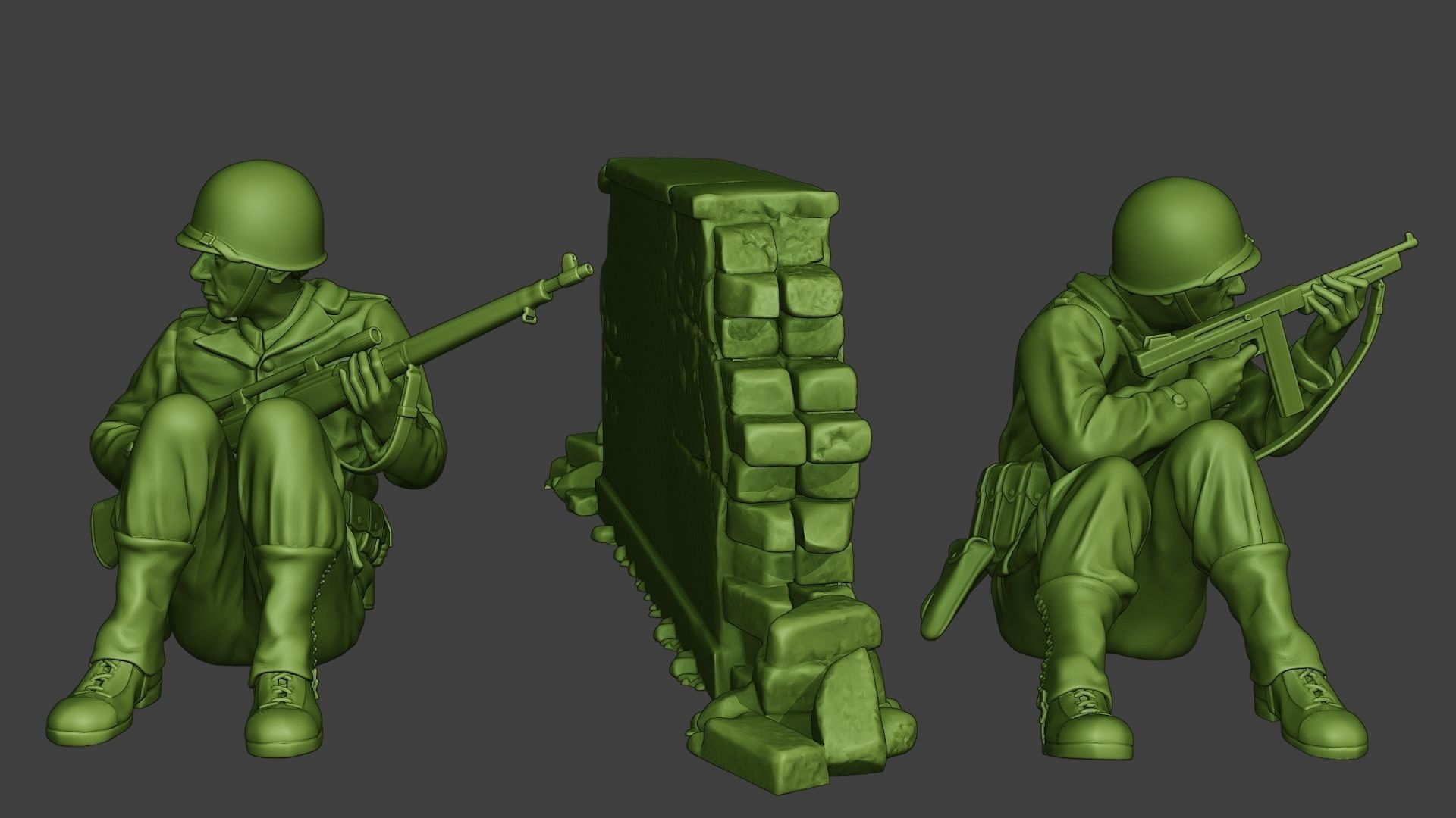 American soldiers ww2 Pack A10 3D print model_18