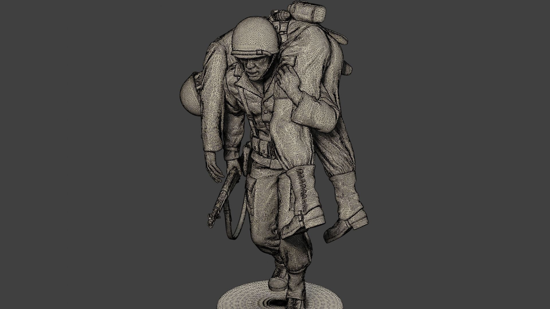 American soldiers ww2 Pack A10 3D print model_9
