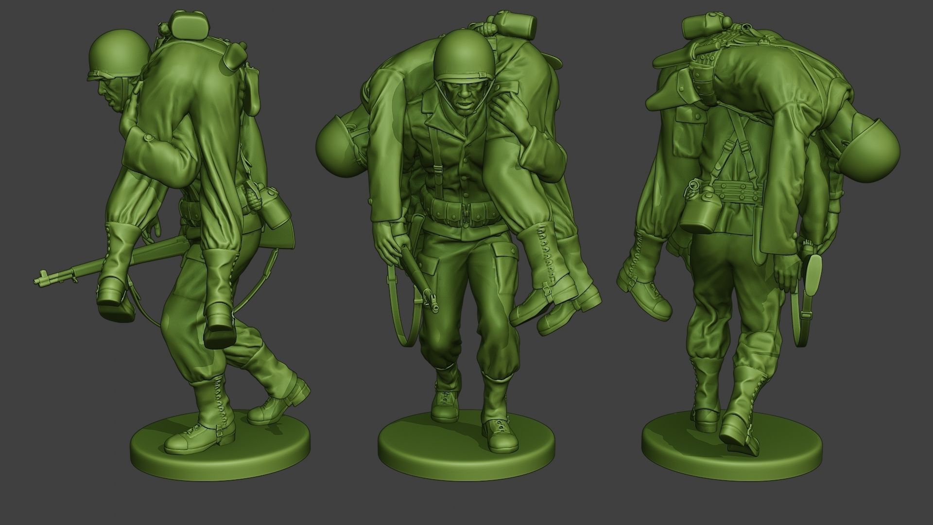 American soldiers ww2 Pack A10 3D print model_1