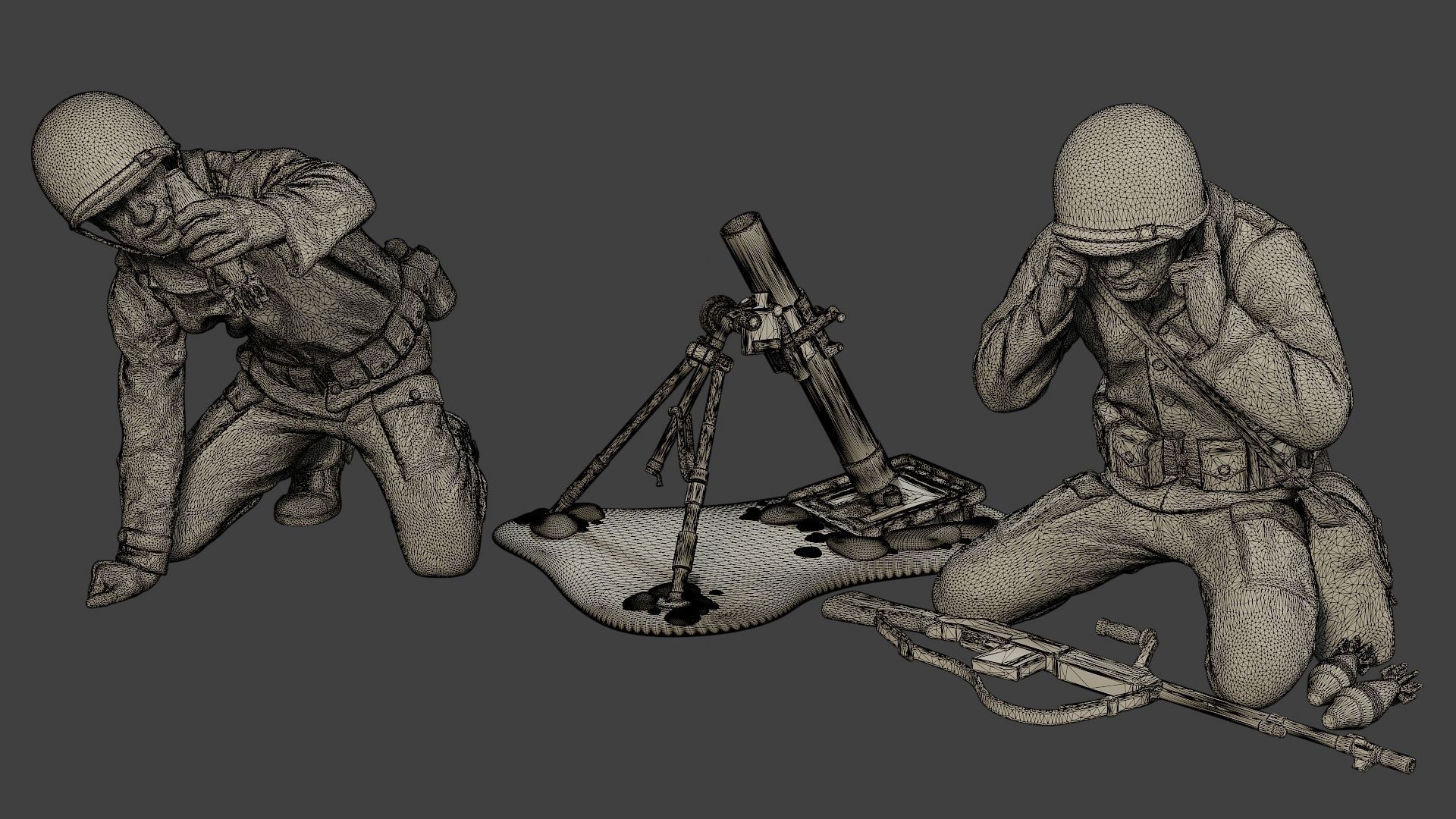 American soldiers ww2 Pack A10 3D print model_20