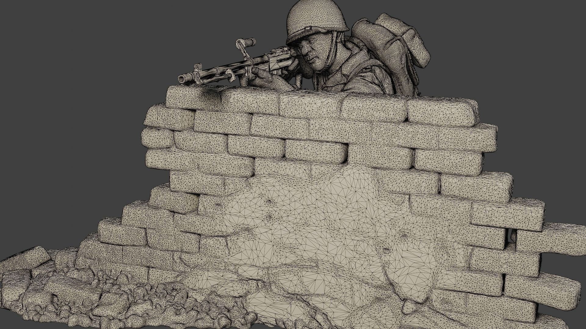 American soldiers ww2 Pack A10 3D print model_15