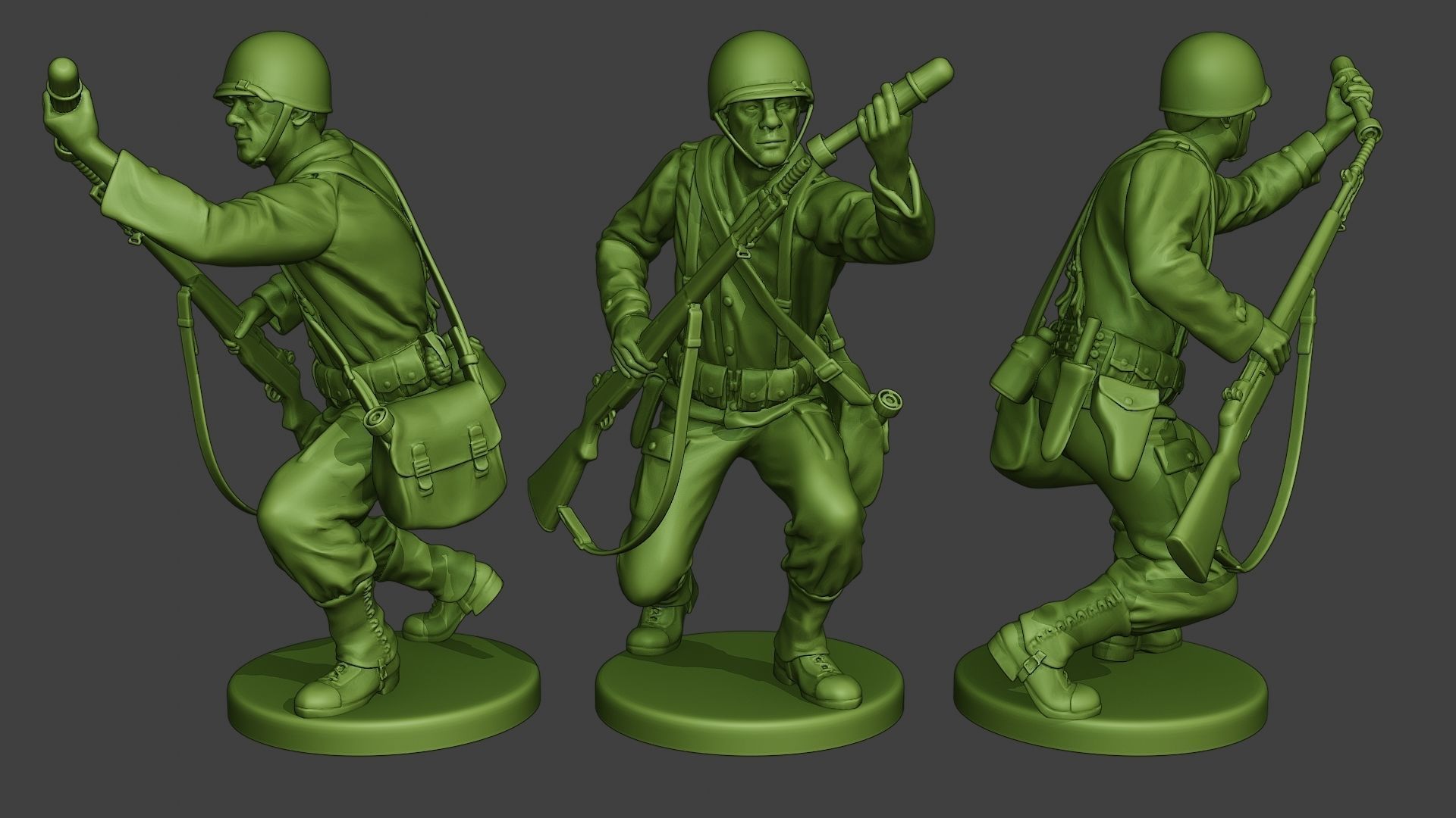 American soldiers ww2 Pack A10 3D print model_3