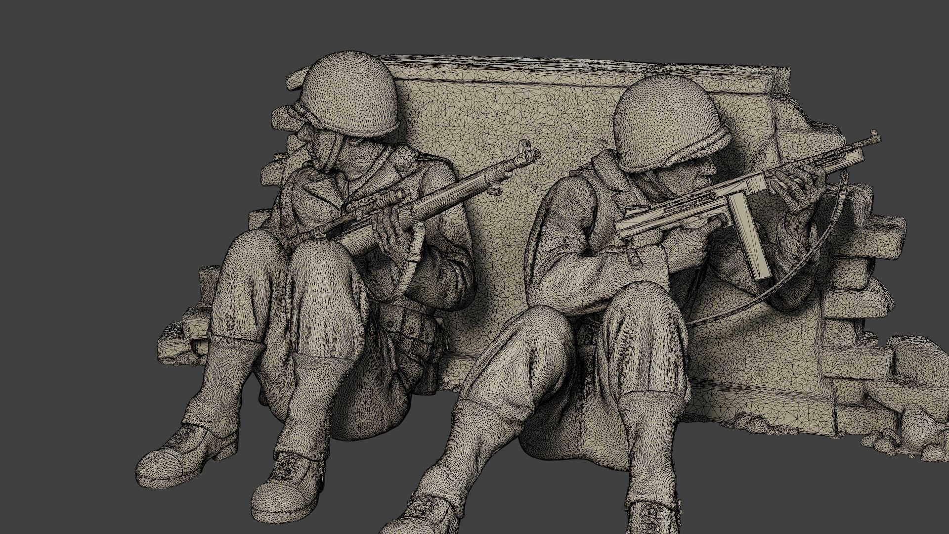 American soldiers ww2 Pack A10 3D print model_19