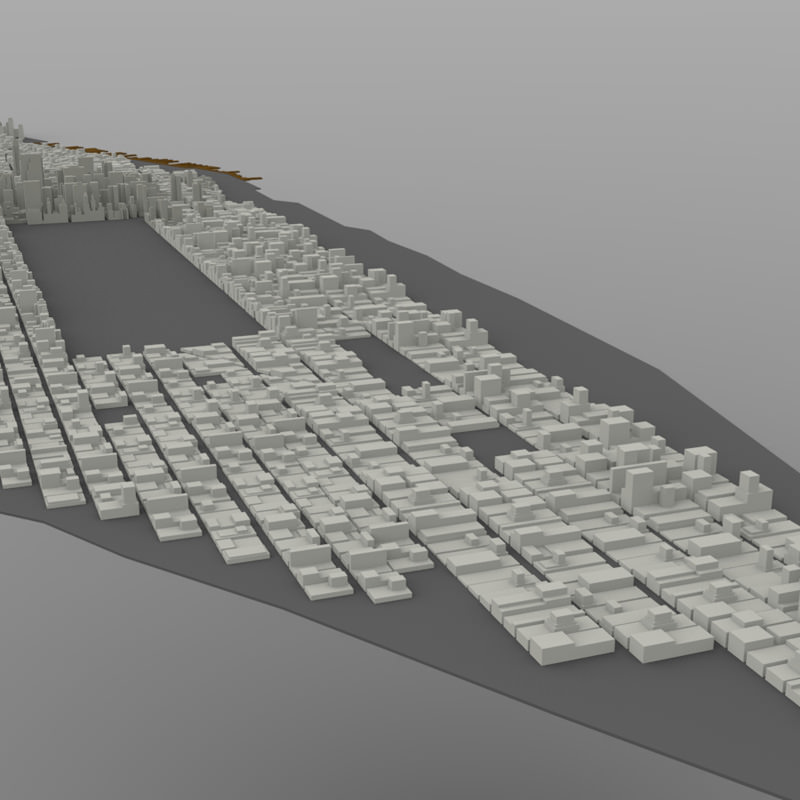 Manhattan Island Cityscape 3D model_4